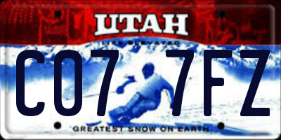 UT license plate C077FZ