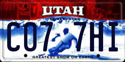 UT license plate C077HI