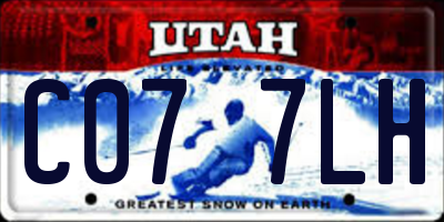 UT license plate C077LH