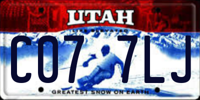 UT license plate C077LJ