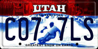 UT license plate C077LS