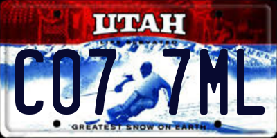 UT license plate C077ML