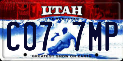 UT license plate C077MP