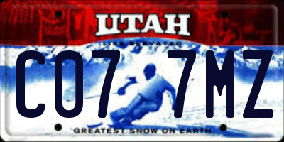 UT license plate C077MZ