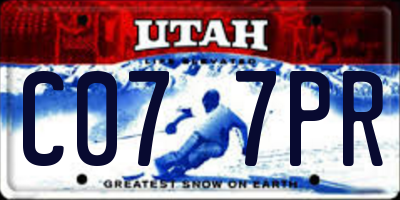 UT license plate C077PR
