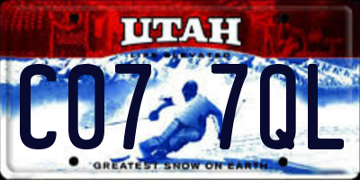 UT license plate C077QL