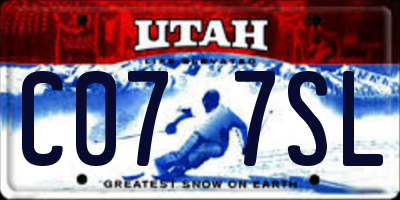 UT license plate C077SL