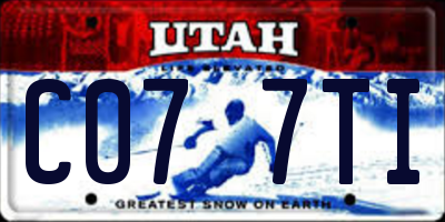 UT license plate C077TI