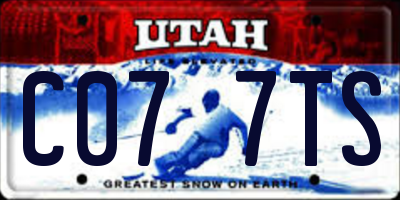 UT license plate C077TS