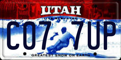 UT license plate C077UP