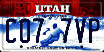 UT license plate C077VP