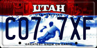 UT license plate C077XF