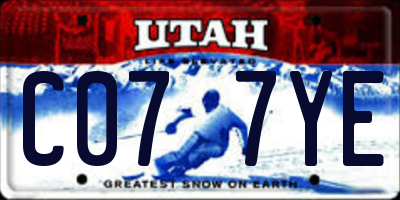 UT license plate C077YE
