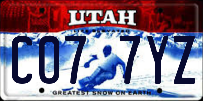 UT license plate C077YZ