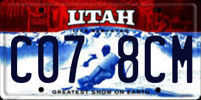 UT license plate C078CM