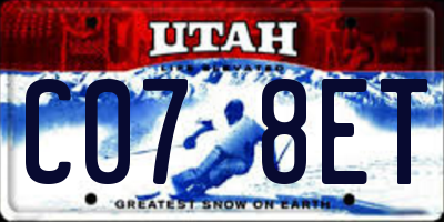 UT license plate C078ET