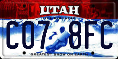 UT license plate C078FC