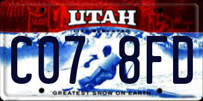 UT license plate C078FD