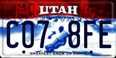 UT license plate C078FE