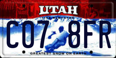 UT license plate C078FR