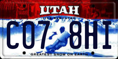 UT license plate C078HI