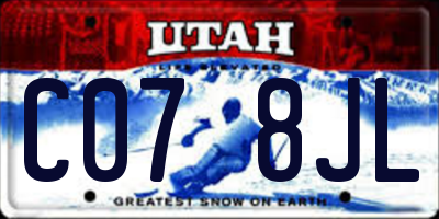 UT license plate C078JL