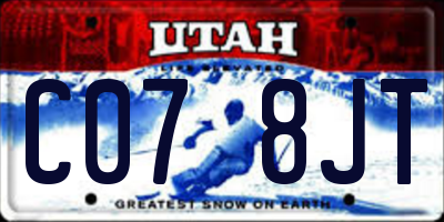 UT license plate C078JT