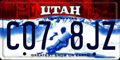 UT license plate C078JZ