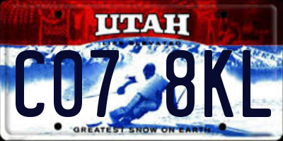 UT license plate C078KL