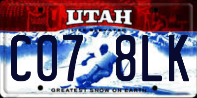 UT license plate C078LK