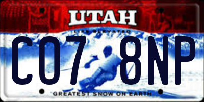 UT license plate C078NP