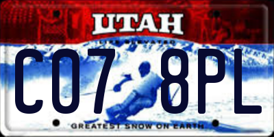 UT license plate C078PL