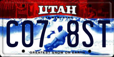 UT license plate C078ST
