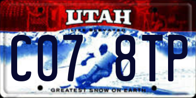 UT license plate C078TP