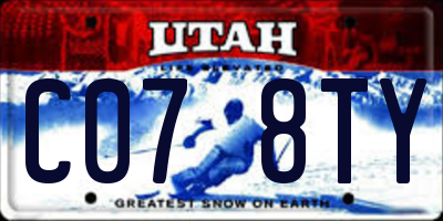 UT license plate C078TY