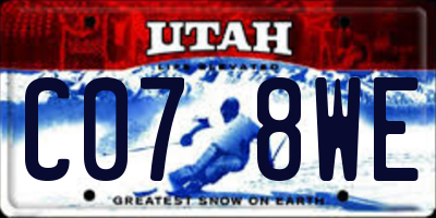 UT license plate C078WE