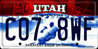 UT license plate C078WF