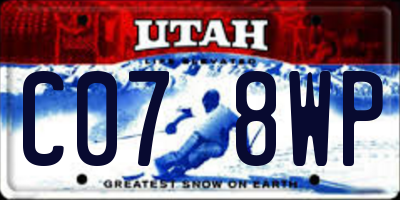 UT license plate C078WP