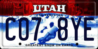 UT license plate C078YE