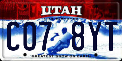 UT license plate C078YT