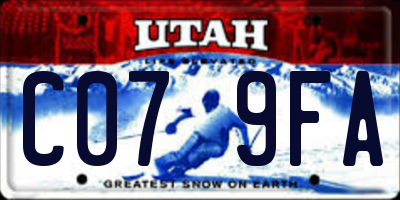 UT license plate C079FA