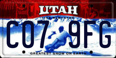 UT license plate C079FG