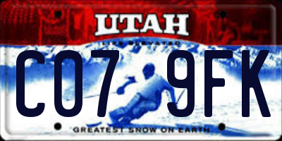 UT license plate C079FK