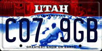 UT license plate C079GB