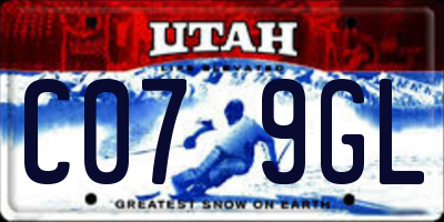 UT license plate C079GL