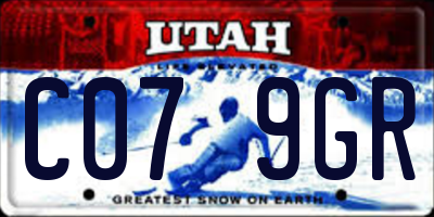 UT license plate C079GR