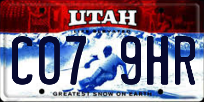 UT license plate C079HR