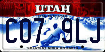 UT license plate C079LJ
