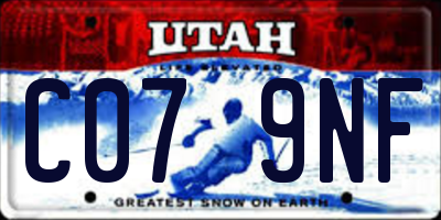 UT license plate C079NF