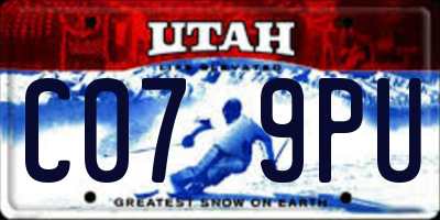 UT license plate C079PU